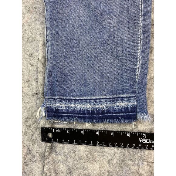KanCan Mid‎ Rise Raw Hem Jeans Womens Size 32 Medium Wash - Picture 10 of 13